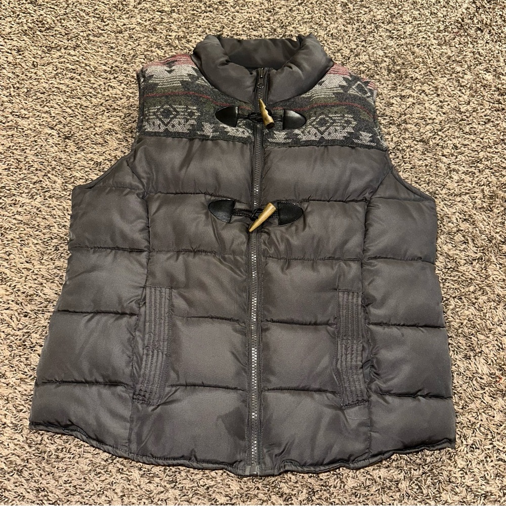 Ruff Hewn dark gray Vest with Patterned Accents